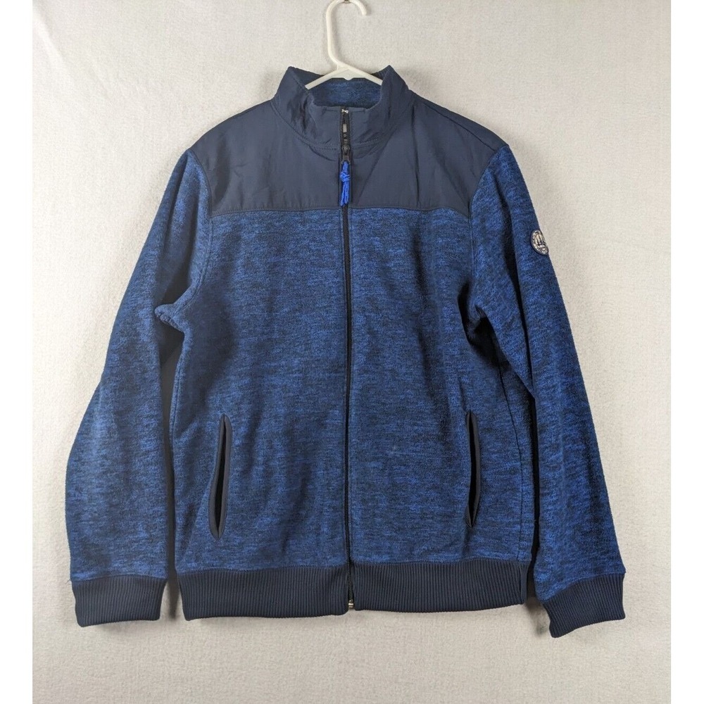 Old Navy Mens Jacket Size L Zipper Parks Division Patch Polyester Blue